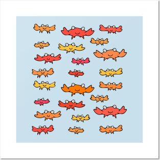 Cute and Colorful Crab Pattern Posters and Art